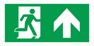 Acil Kaçış Sembolleri Uluslararası Yol Kılavuzu NFPA 170 'e uygun olarak çıkış rotaları