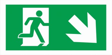 Acil Kaçış Sembolleri Uluslararası Yol Kılavuzu NFPA 170 'e uygun olarak Çıkış Güzergahları