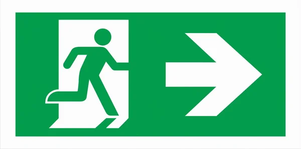 Símbolos Señal Escape Emergencia Salir Las Rutas Conformidad Con Guía — Vector de stock