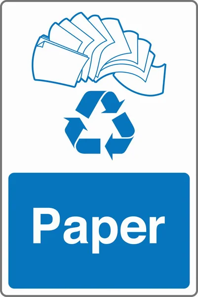 廃棄物管理ゴミ箱ラベルシール紙のリサイクル — ストックベクタ
