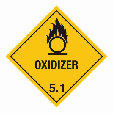 Sınıf 5 Tehlikeli HAZMAT Malzeme Etiketi IATA Taşımacılık Sınıf 5 Oksitleyici Maddeler (Bölüm 5.1)