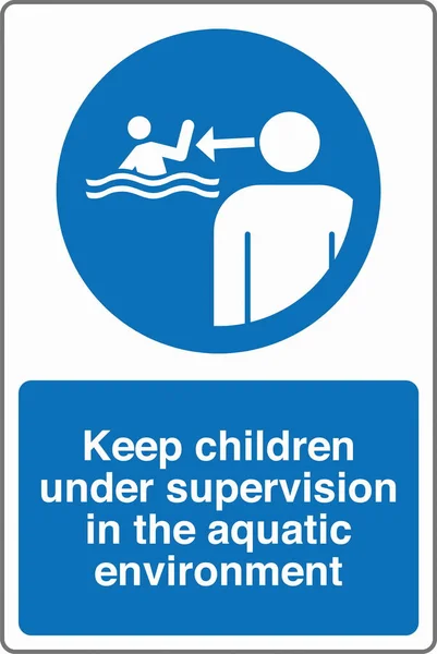 stock vector Safety Mandatory Sign Marking Label Standards Children being in water where they could get into difficulties