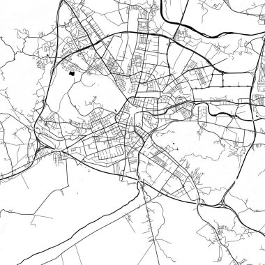 Ljubljana, Slovenya Tek Renkli Siyah ve Beyaz Minimalist Sokak Yolu Estetik Dekorasyon Haritası