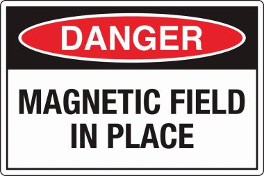 OSHA Güvenlik İşaretleme Tabelaları Resim Standartları Tehlike Manyetik Alanı Yerleştirildi