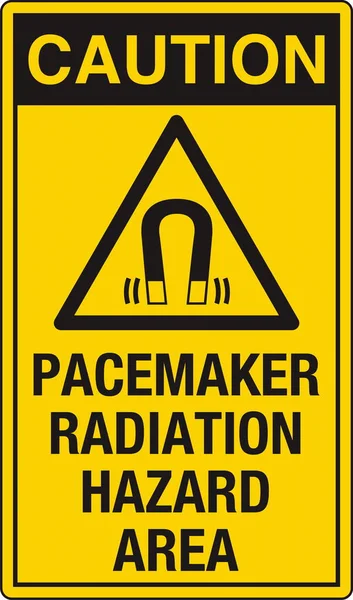 OSHA Güvenlik İşaretleme İşareti Resim Standartları Dikkat Pacemaker Radyasyon Tehlike Alanı Sembol Portresi