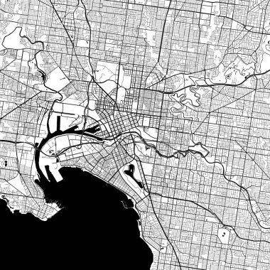 Şehir Tek Renkli Siyah ve Beyaz Minimalist Sokak Yolu Estetik Dekorasyon Haritası