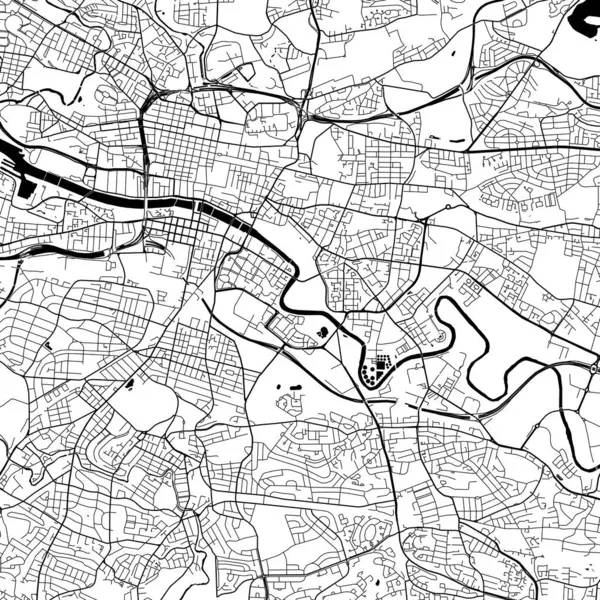Şehir Tek Renkli Siyah ve Beyaz Minimalist Sokak Yolu Estetik Dekorasyon Haritası