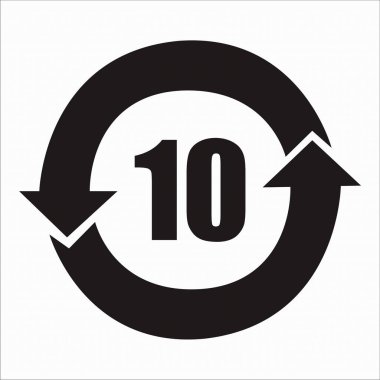 The China RoHS Mark Label indicates the Environmentally Friendly Use Period (EFUP) of electronic products, ranging from 5 to 50 years, ensuring compliance with environmental safety regulations.