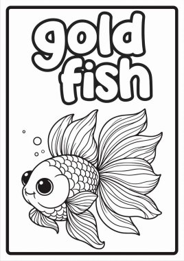 Çocuklar için basılabilir Sevimli Hayvan Boyama Sayfaları Eğitsel Eğlence ve Kolay Tasarımlar Altın Balık