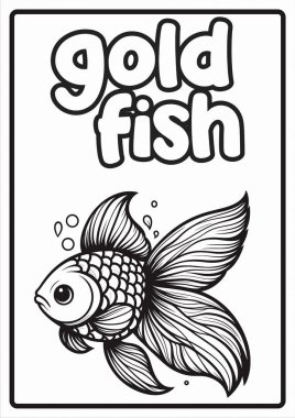Çocuklar için basılabilir Sevimli Hayvan Boyama Sayfaları Eğitsel Eğlence ve Kolay Tasarımlar Altın Balık