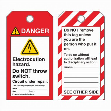 Safety Tags Out for Lock Out