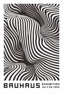 Bauhaus dalga deseni siyah ve beyaz tek renkli geometrik, akışkan ve Bauhaus tasarım ilkelerinden esinlenerek soyut eğri çizgilere sahiptir. Modern, minimalist ve sanatsal kompozisyonlar için mükemmel..