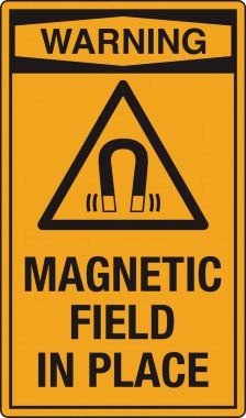 Güvenlik İşareti Manyetik Alanı, insanları kalp pili ya da diğer tıbbi implantları olan insanların yanı sıra manyetik duyarlı cihazlara karşı risk oluşturabilecek güçlü manyetik alanlara karşı uyarır..