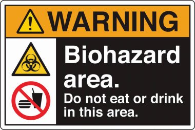 Güvenlik İşareti: Dikkat Biyolojik Tehlike Alanı 'nda standart bir sembol ve biyolojik tehlike uyarısı var. Zararlı patojenlere veya biyolojik zararlı maddelere maruz kalma potansiyelini göstererek güvenliği sağlar..