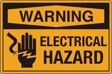 Yüksek voltaj, şok, yanık ya da ölümcül yaralanmalara yol açabilecek elektrik tehlikelerine karşı uyarıda bulunur. Standartlaştırılmış bir piktograma sahip olan bina, personeli yüksek voltajlı bölgelere karşı uyararak güvenliği sağlar..