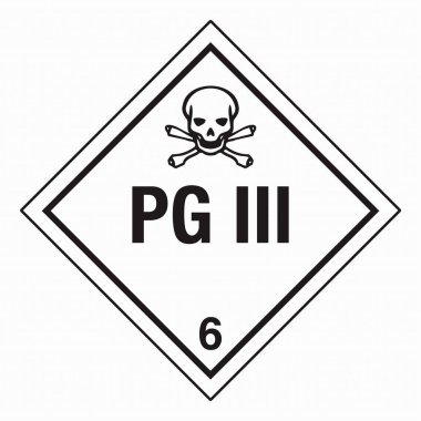 Tehlikeli Madde HAZMAT Elmas Etiketleme Plakası IATA IMDG DOT DOT Sevkiyat Sınıf 6 PG III