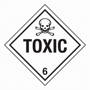 Zararlı Madde HAZMAT Elmas Etiketleme Plakası IATA IMDG DOT Sevkiyat Sınıf 6 Zehirli Kelimeler