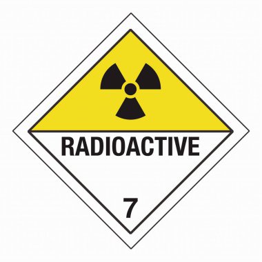 Tehlikeli Madde HAZMAT Elmas Etiketleme Plakası IATA IMDG DOT Taşımacılık Sınıf 7 Uluslararası Sözcüksüz Radyoaktif