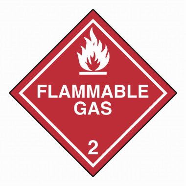 Tehlikeli Madde HAZMAT Elmas Etiketleme Plakası IATA IMDG DOT Sevkiyat Sınıf 2 Gas Div 2.1 Yanıcı Gaz Sözcükleri