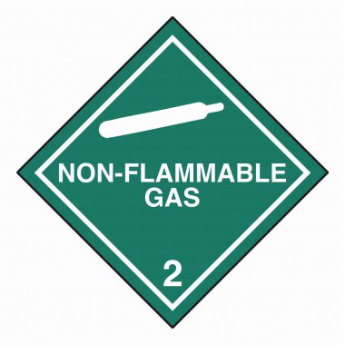 Tehlikeli Madde HAZMAT Elmas Etiketleme Plakası IATA IMDG DOT Sevkiyat Sınıf 2 Gas Div 2.2 Non Yanıcı Olmayan Zehirli Gaz Beyaz