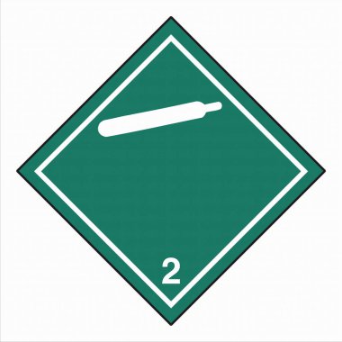 Tehlikeli Madde HAZMAT Elmas Etiketleme Plakası IATA IMDG DOT Sevkiyat Sınıf 2 Gas Div 2.2 Non Yanıcı Olmayan Zehirli Gaz Beyaz