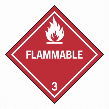 Zararlı Madde HAZMAT Elmas Etiketleme Plakası IATA IMDG DOT Taşıma Sınıf 3 Yanıcı Sıvı Sözcükler