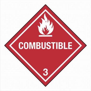 Zararlı Madde HAZMAT Elmas Etiketleme Plakası IATA IMDG DOT Taşımacılık Sınıf 3 Yanıcı Kelimeler