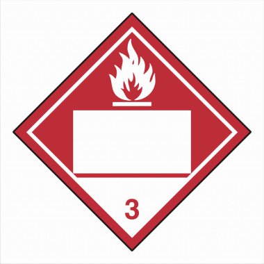 Zararlı Madde HAZMAT Elmas Etiketleme Plakası IATA IMDG DOT Nakliyat Sınıf 3 Yanıcı Sıvı Özel