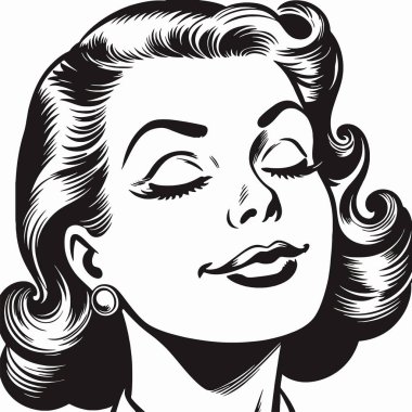 Klasik tarzda güzel bir kadının vektör çizimi