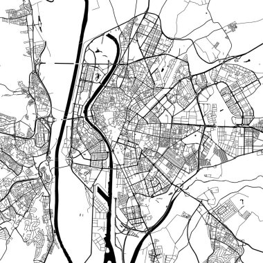 Seville İspanya Tek Krom Şehir Siyah ve Beyaz Minimalist Sokak Yolu Estetik Şehir Minimalist Sokak Çizgisi Tek Krom Siyah ve Beyaz Estetik Dekorasyon Haritası