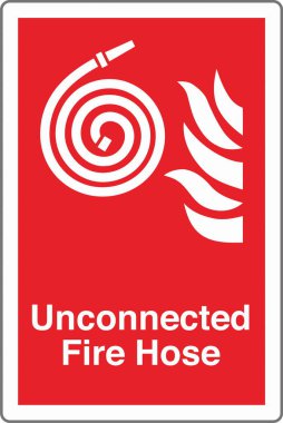 ISO 7010 kayıtlı güvenlik işaretleri itfaiye ekipmanı eylem işaretleri Bağlı olmayan yangın hortumu