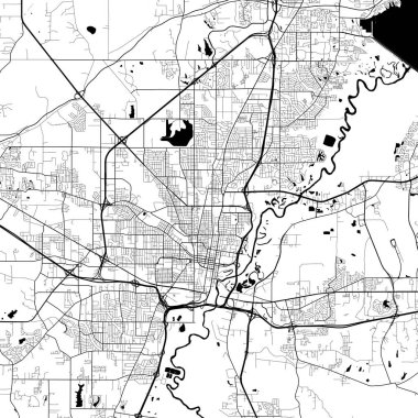 ABD Minnesota Saint Paul Şehri Minimalist Sokak Çizgisi Tek Renkli Siyah ve Beyaz Estetik Dekorasyon Haritası