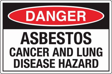 OSHA Güvenlik İşaretleri Etiket Standartları Tehlike Asbest Kanser ve Akciğer Hastalığı Tehlike