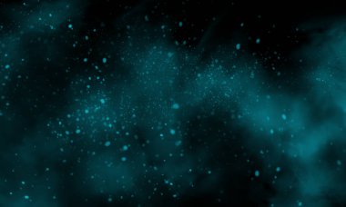 Siyah arkaplan üzerinde aquamarine renk dumanı, tasarım arka planı için mükemmel