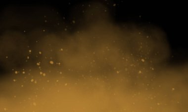 Siyah arkaplanda karamel rengi duman, tasarım için mükemmel