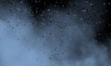 Siyah arka planda tozlu Carolina rengi duman, tasarım için mükemmel.