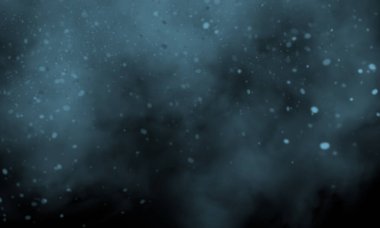 Siyah arkaplanda gökyüzü rengi dumanı, tasarım arka planı için mükemmel