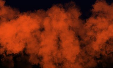 turuncu sis veya karanlık uzay arka planında duman