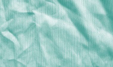 Marlin Teal arka plan için kırışık kumaş dokusu, moda desenli tekstil tasarım kavramı