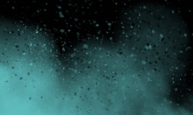 Siyah arkaplanda su spreyi rengi dumanı, tasarım arka planı için mükemmel