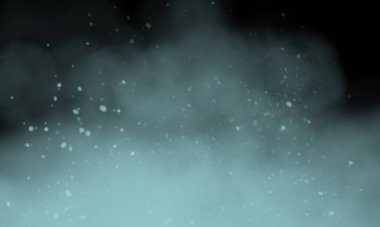 Siyah arkaplanda gayzer rengi dumanı, tasarım arka planı için mükemmel