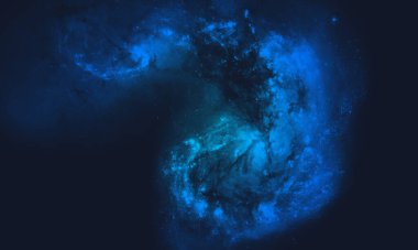 Gerçekçi nebula ve gökada ile alan arkaplanı