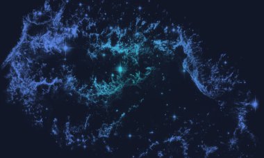 Gerçekçi nebula ve gökada ile alan arkaplanı