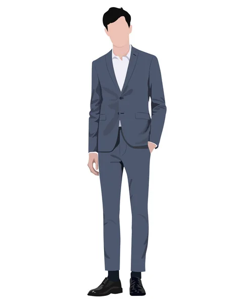 Man Business Suit White Background Vector Illustration Flat Style — Stock Vector