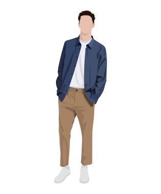 Stylish man in fashionable clothes on a white background. Vector illustration