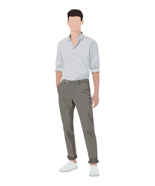 一个穿着白底西装的男人平面样式的矢量图解 — 图库矢量图片
