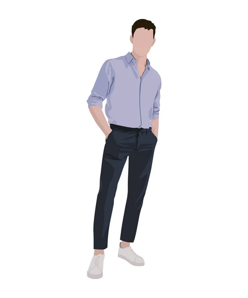 Man Business Suit White Background Vector Illustration Flat Style — Stok Vektör