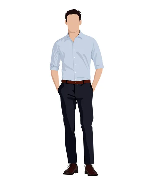 Man Business Suit White Background Vector Illustration Flat Style — Image vectorielle