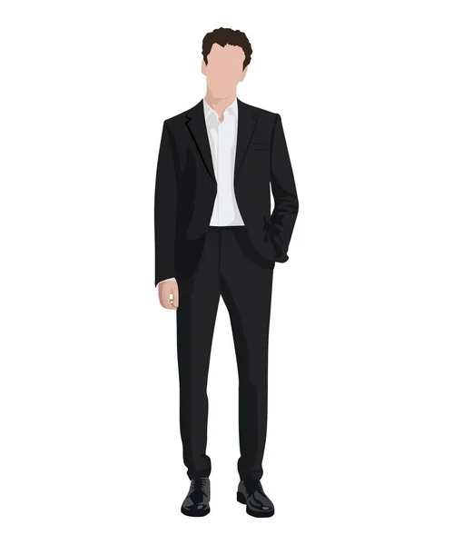 白い背景のビジネススーツの男 平型ベクトルイラスト — ストックベクタ