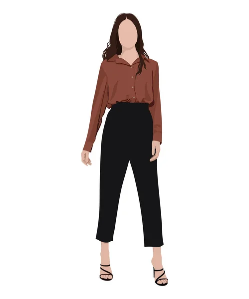 Very Beautiful Stylish Girl Business Fashionable Clothes Interesting Background Vector — Vector de stock